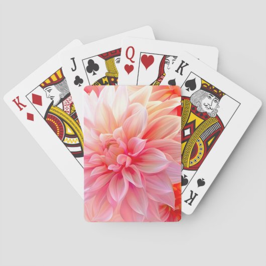 Peach Blush Dahlia Blossom Pokerkaarten (Achterkant)
