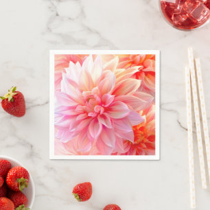 Peach Blush Dahlia Blossom Servet
