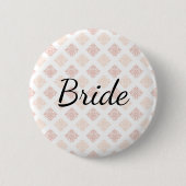 Peach Blush Damask Bride Ronde Button 5,7 Cm (Voorkant)