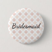 Peach Blush Damask Bridesmaid Ronde Button 5,7 Cm (Voorkant)