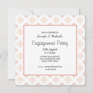 Peach Blush Damask Engagement Party