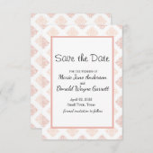 Peach Blush Damask Save The Date (Voorkant / Achterkant)
