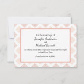 Peach Blush Damask Save The Date (Achterkant)