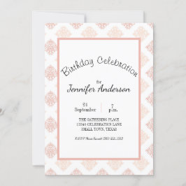 Peach Blush Damask Sweet 16 Birthday