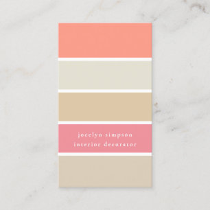 Peach Blush en Tan Color Block Chic Visitekaartje