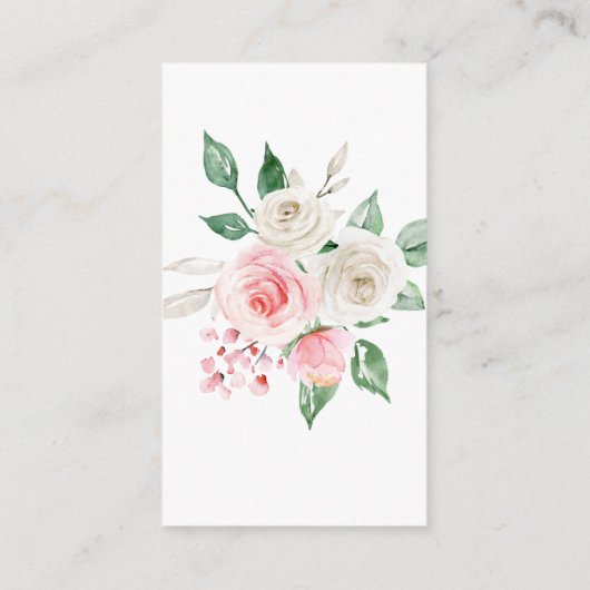 Peach Blush Floral Baby shower Informatiekaartje (Achterkant)