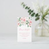 Peach Blush Floral Baby shower Informatiekaartje (Staand voorkant)