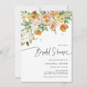 Peach Blush Floral Greenery Summer Vrijgezellenfee Kaart (Voorkant)