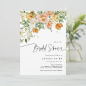 Peach Blush Floral Greenery Summer Vrijgezellenfee Kaart (Staand voorkant)