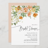 Peach Blush Floral Greenery Summer Vrijgezellenfee Kaart (Voorkant / Achterkant)