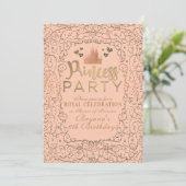 Peach Blush Gold Castle PRINSES FEESTJE Verjaardag Kaart (Staand voorkant)