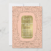 Peach Blush Gold Castle PRINSES FEESTJE Verjaardag Kaart (Achterkant)