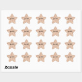 Peach Blush Gold Glitter Ster Sticker (Vel)