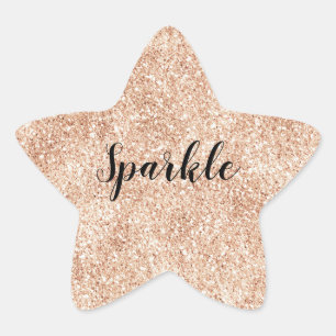 Peach Blush Gold Glitter Ster Sticker