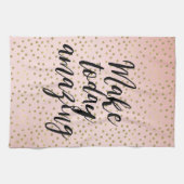 Peach Blush Gold Inspirerend geweldig Theedoek (Horizontaal)