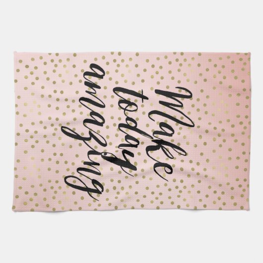 Peach Blush Gold Inspirerend geweldig Theedoek (Horizontaal)