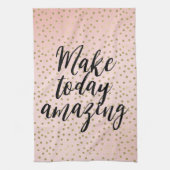 Peach Blush Gold Inspirerend geweldig Theedoek (Verticaal)