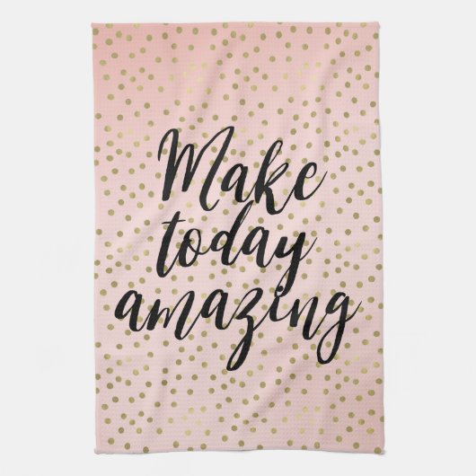 Peach Blush Gold Inspirerend geweldig Theedoek (Verticaal)
