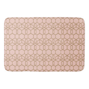 Peach Blush & Gold Modern Boho geometric Glam Badmat