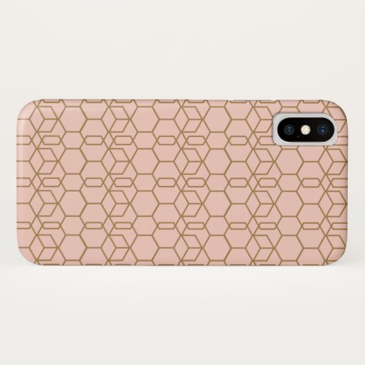 Peach Blush & Gold Modern Boho geometric Glam Case-Mate iPhone Case (Achterkant (horizontaal))