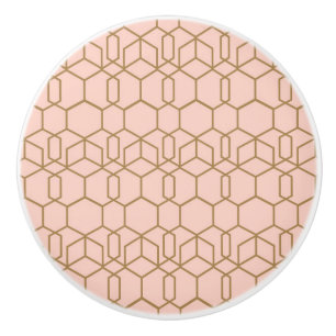 Peach Blush & Gold Modern Boho geometric Glam Keramische Knop