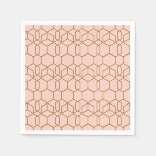 Peach Blush & Gold Modern Boho geometric Glam Servet