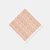 Peach Blush & Gold Modern Boho geometric Glam Servet (Hoek)