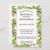 Peach Blush Green Palm Tree Summer Shower Party Kaart (Voorkant)