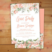 Peach Blush Ivory Afstuderen Afstudeerder Party Kaart