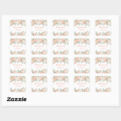 Peach Blush Ivory Baby shower Favors Vierkante Sticker (Vel)