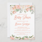 Peach Blush Ivory Baby shower Kaart (Voorkant)