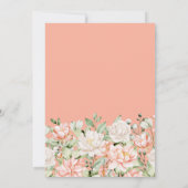Peach Blush Ivory Floral 10e bruiloft Jubileum Kaart (Achterkant)