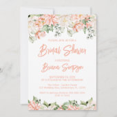 Peach Blush Ivory Floral Vrijgezellenfeest Kaart (Voorkant)