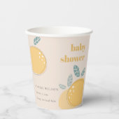 Peach Blush Lemon Citrus Fruity Bold Baby shower Papieren Bekers (Voorkant)