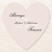 Peach Blush Love Altijd Trouwen Kartonnen Onderzetters (Voorkant)