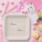 Peach Blush Love Altijd Trouwen Papieren Bordje (Feest)