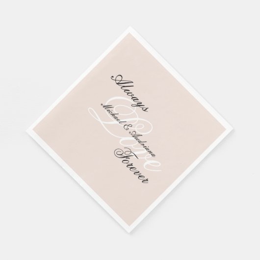 Peach Blush Love Altijd Trouwen Servet (Hoek)