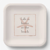 Peach Blush Oranje Strand Zeester Papieren Bordje (Voorkant)