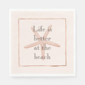 Peach Blush Oranje Strand Zeester Servet (Voorkant)