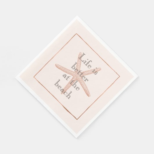 Peach Blush Oranje Strand Zeester Servet (Hoek)