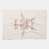 Peach Blush Oranje Strand Zeester Theedoek (Horizontaal)