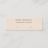 PEACH BLUSH PINK CERAMIC STUD EARRING DISPLAY LOGO MINI VISITEKAARTJE (Voorkant)