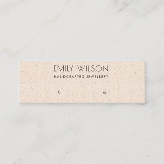 PEACH BLUSH PINK CERAMIC STUD EARRING DISPLAY LOGO MINI VISITEKAARTJE (Voorkant)