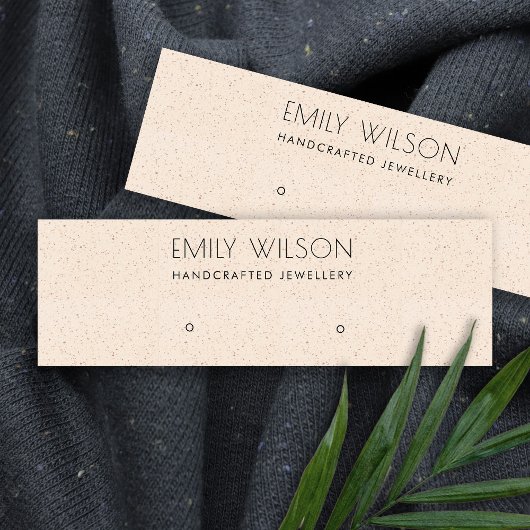 PEACH BLUSH PINK CERAMIC STUD EARRING DISPLAY LOGO MINI VISITEKAARTJE