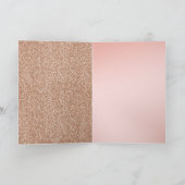 Peach Blush Pink Ombre Gold Confetti Kaart (Binnen)