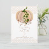 Peach Blush Pumpkin HERFST in LOVE Engagement Part Kaart (Staand voorkant)