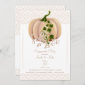 Peach Blush Pumpkin HERFST in LOVE Engagement Part Kaart (Voorkant / Achterkant)