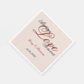 Peach Blush Red Love Altijd Trouwen Servet (Hoek)