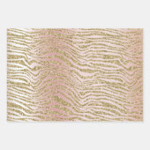 Peach Blush Roos Gold Glitter Animal Prins Inpakpapier Vel (Voorkant 3)