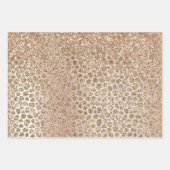Peach Blush Roos Gold Glitter Animal Prins Inpakpapier Vel (Voorkant)